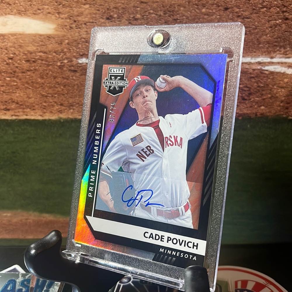 2021 Panini Elite- Extra Edition- Cade Povich- /75 & Autographed-